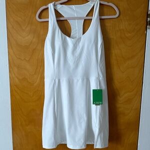 J. Crew Cloudstretch White Racerback Scoop Neck Athletic Dress